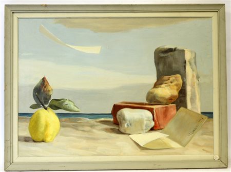 Sacchi "Natura morta" 1997, olio su tela (cm 50x70) firmato e datato in basso...