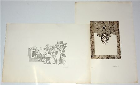 Basaglia, Margonari, gruppo di tre incisioni di misure e tirature diverse,...