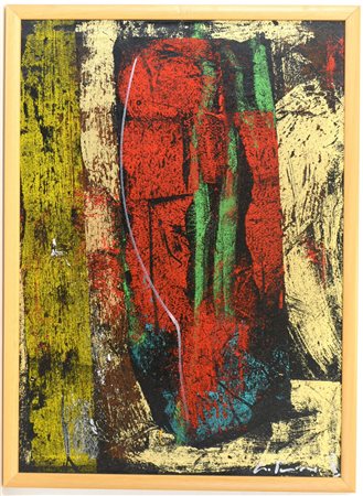 Firma indecifrata "Composizione astratta" 2003, tecnica mista su tela (cm...