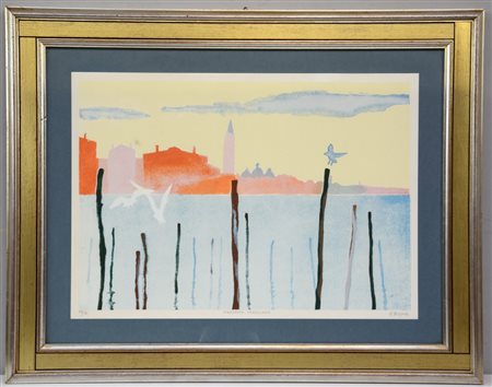 Bozzola "Fantasia veneziana" serigrafia (cm 50x70) esemplare 69/70, firmato,...