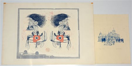 Guerreschi, lotto composto da due stampe di misure e tirature diverse,...