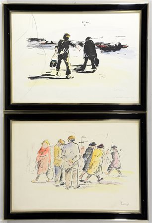 Lorenzo "Figure" lotto composto da due stampe (cm 34x48) fimate in basso. In...