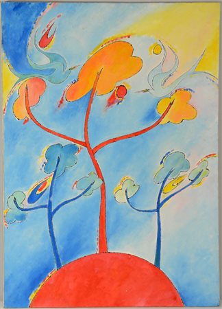 Nicole Graies "Senza titolo" 1993, tecnica mista su tela (cm 70x50) firmato e...