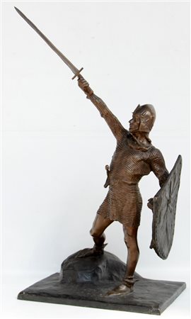 Ignoto "Alberto da Giussano" scultura in bronzo (h cm 96) Firmata alla base