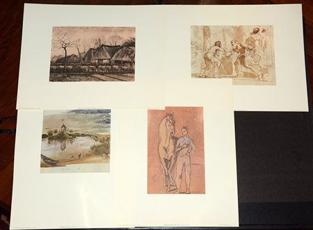 Sandro Maria Rosso, lotto di quattro litografie della serie "Impronte" (cm...