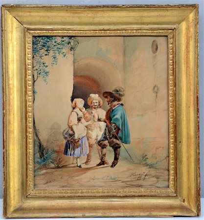 Cesare Provaggi XIX Secolo Scuola italiana "Il ristoro dei moschettieri"...