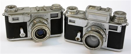 Lotto composto da una Zeiss Ikon Contax II con 50/3.5 Tessar e una Contax III...