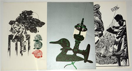 Trubbiani, gruppo di tre stampe di misure e tirature diverse, firmate,...