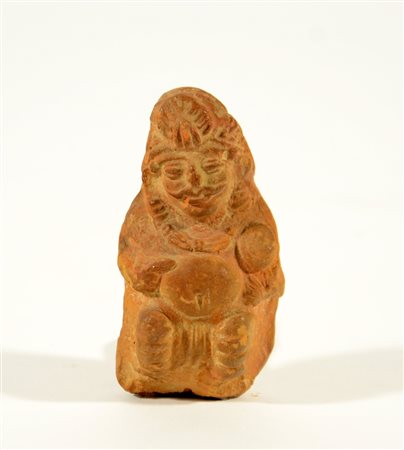 Scultura in terracotta con divinit‡ (h. 9 cm.) (difetti)