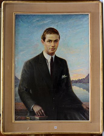 Ugo Ferrero "Ritratto di ragazzo", olio su tela (cm 100x70) firmato in basso...