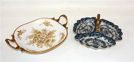 Manifatture diverse, lotto composto da due centrotavola in ceramica con...