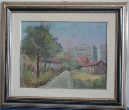Gianfranco Pizzocaro "Periferia di Milano" olio su cartone telato (cm 35x45)...