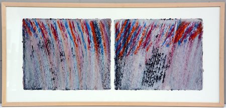 Vittorio Matino Tirana (1943- ) "Doppio volo orange rouge" 2007 dittico, due...