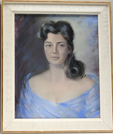 Butti "Ritratto femminile" 1957 dipinto a pastelli (cm 56x47) Firmato e...