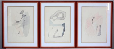 Rino Crivelli Lotto composto da tre composizioni a tecnica miste (cm 50x35)...