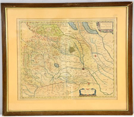 Antica incisione raffigurante la Signoria di Vercelli (cm 42x52). In cornice...