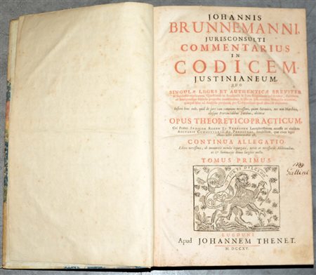 Giovanni Brunneman, Jurisconsulti Commentarius In Codicem Justinianeum....