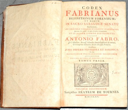Antoine Favre, Codex Fabrianus. Ginevra: FrËres de Tournes, 1765. Vol. in...