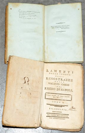 (Libri) Lotto composto da: Lamenti delle vedove ovvero Rimostranze delle...