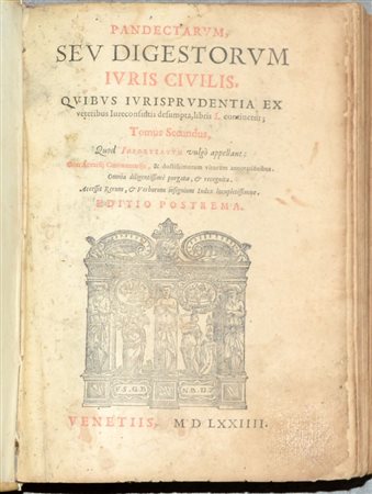 (Libri) Lotto composto da: Digestum vetus seu pandectarum iuris civilis...