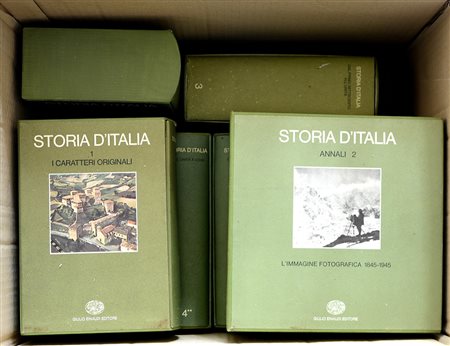 (Libri) AA.VV. Storia d'Italia. Torino, 1972-1984. 19 voll. in 8∞. Legatura...