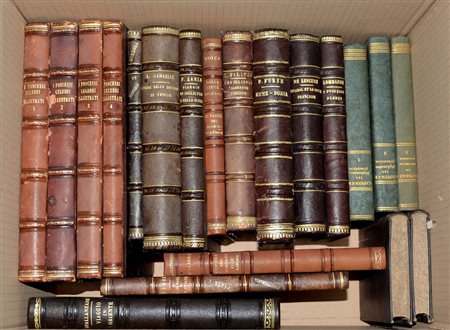 (Libri) Lotto composto da tre cartoni contenenti volumi di vario argomento,...