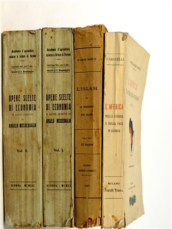 (Libri) Lotto composto da: Angelo Messedaglia. Opere scelte di economia......
