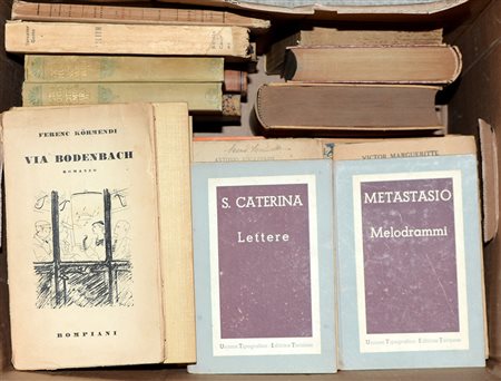 (Libri) Lotto composto da tre cartoni contenenti numerosi libri e...