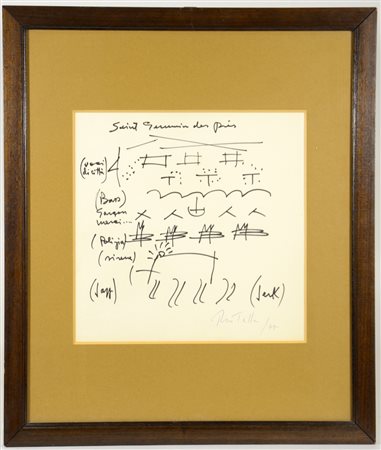 Rotella "Saint Germain des PrÈs" stampa (cm 30x30) firmata in basso a destra....