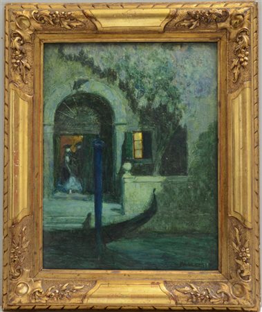 Paoletti Rodolfo Venezia (1866- Milano 1940) "Scorcio di Venezia" olio su...