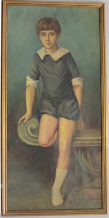 Ignoto "Ritratto di fanciullo" olio su tela (cm 134x61) In cornice
