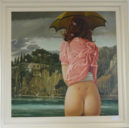 Ignoto "Ermione" olio su pannello (cm 100x100) iscritto "De Andreis" in basso...