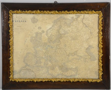 "Carta d' Europa" stampa in cornice (cm 47x63). In cornice (difetti)