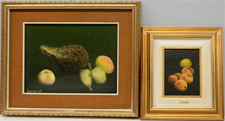 Riccardo Stoppa Lotto di due dipinti ad olio raffiguranti frutta, di...