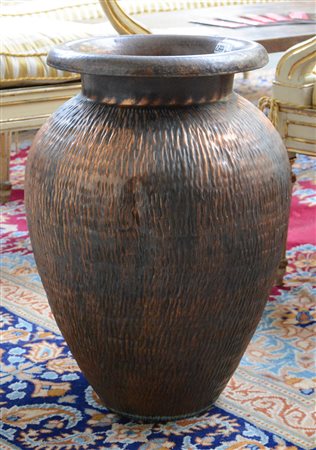 Portaombrelli in rame a decoro frastagliato (h cm 57) (lievi difetti)