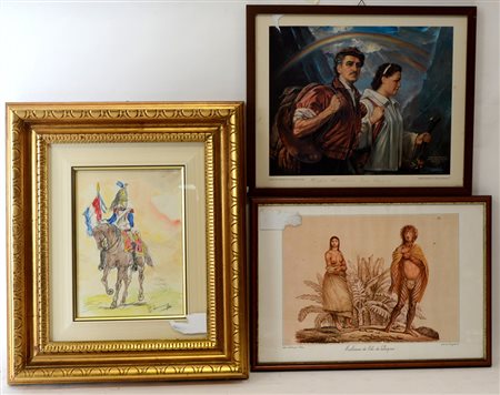 Cartone contenete alcune riproduzioni di soggetto e dimensioni differenti, in...