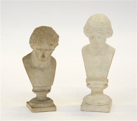 Manifattura diversa sec. XIX. Cesare e Imperatrice Romana, due bustini in...