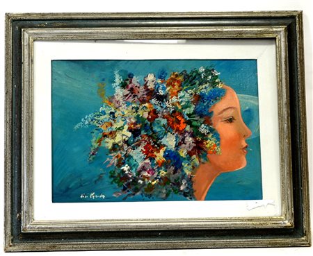 Sisi Pasina "Liala, fata dei fiori", olio su cartone telato (cm 35x50)...