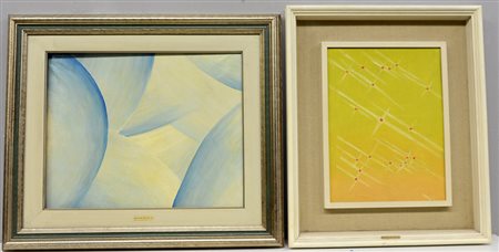 Riccardo Stoppa Lotto di due composizioni astratte, misure differenti, in...