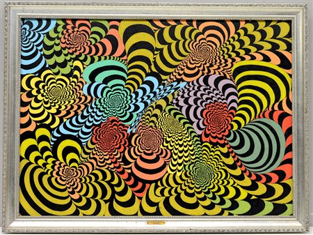 Riccardo Stoppa "Composizione con vortici", tecnica mista su carta (cm...