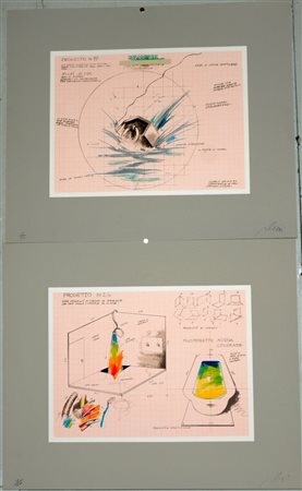 "Plessi: Rapporto sull' acqua" cartella contenente dodici serigrafie di...