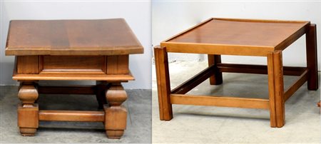 Lotto composto da due tavolini da salotto in legno (difetti)