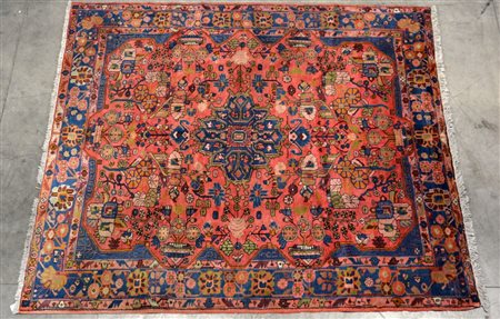 Tappeto Joshagan, Persia secolo XX. Disegno a medaglione azzurro su fondo...