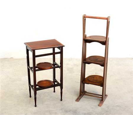 Lotto composto da due tavolini servante di forma diversa