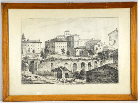 Bartolomeo Pinelli. "Veduta del Colle Viminale" acquaforte (cm 54x76) datata...