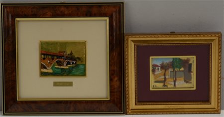 Lotto composto da due lastre d'argento dipinte (senza scatola)