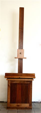 Grande cavalletto in legno regolabile, base quadrata (h cm 253) (lievi difetti)