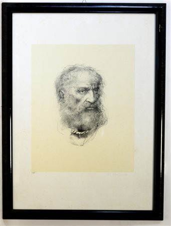 Pietro Annigoni (1910- 1988) "Volto" litografia (cm 66x48 il foglio),...