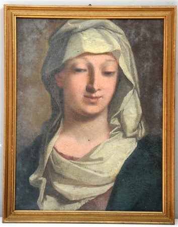 Ignoto "Madonna" dipinto ad olio su tela (cm 42x30) (difetti)
