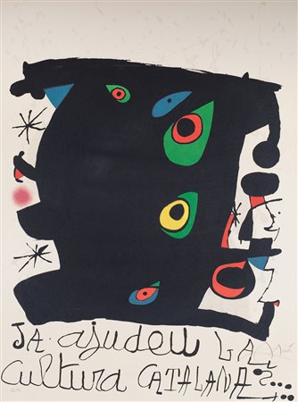 JOAN MIR&Ograve; (1893-1983) Ja ajudeu la cultura Catalana, 1974 Litografia...